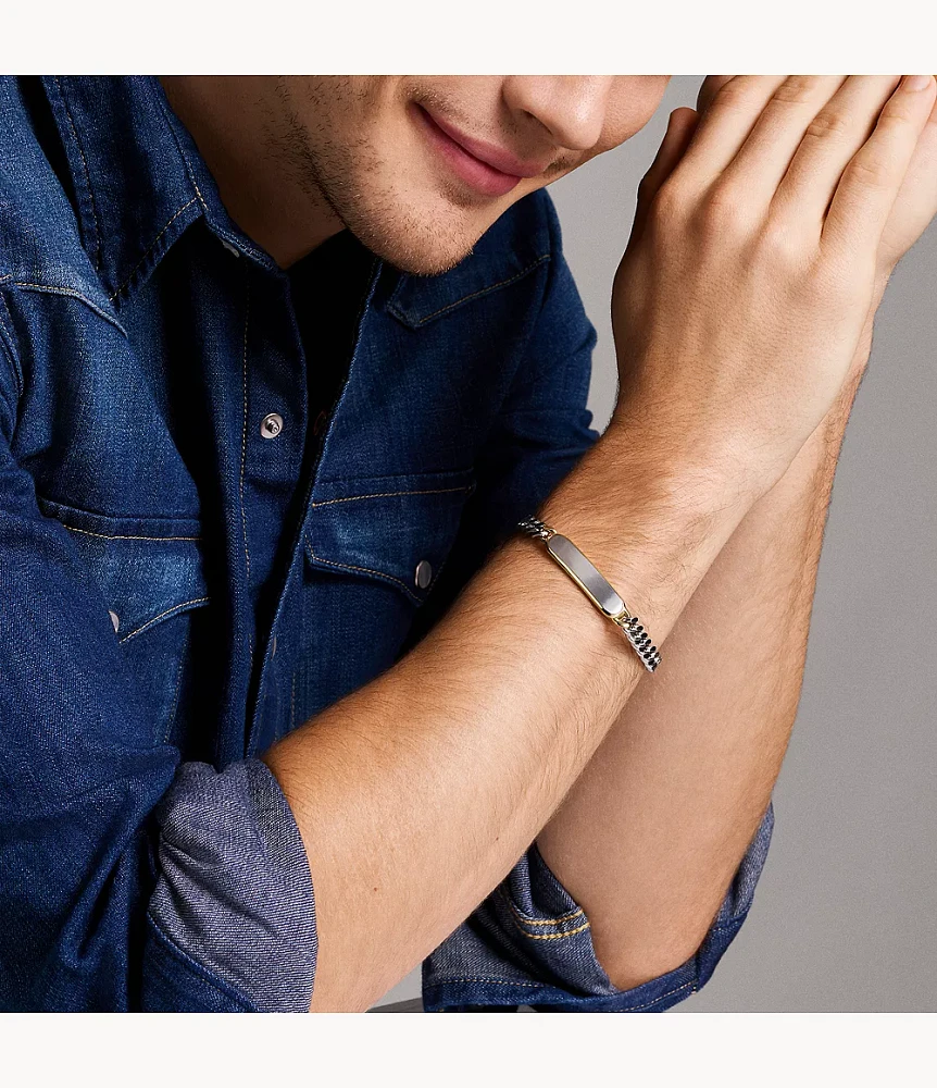 Ellis Two-Tone Stainless Steel ID Bracelet