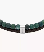 Townsman Beads Brown Leather Multi-Strand Bracelet