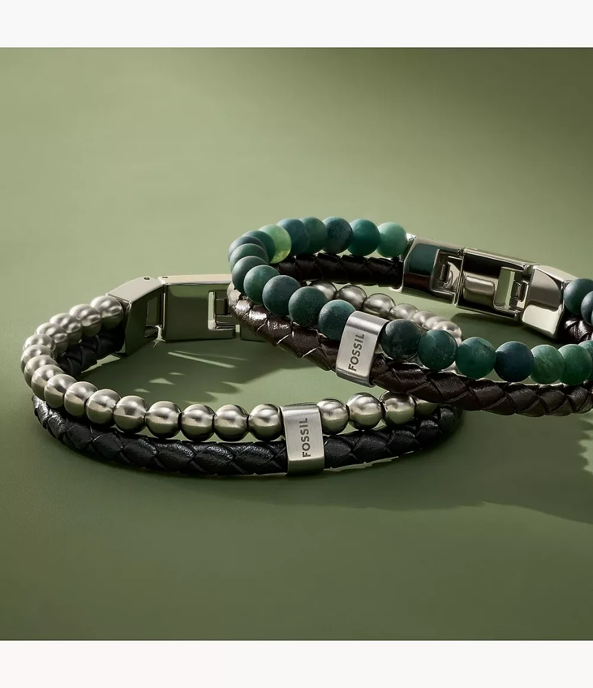 Townsman Beads Brown Leather Multi-Strand Bracelet