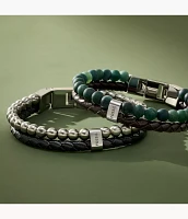 Townsman Beads Brown Leather Multi-Strand Bracelet
