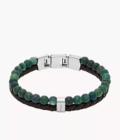 Townsman Beads Brown Leather Multi-Strand Bracelet