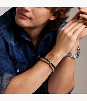 Townsman Beads Black Leather Multi-Strand Bracelet