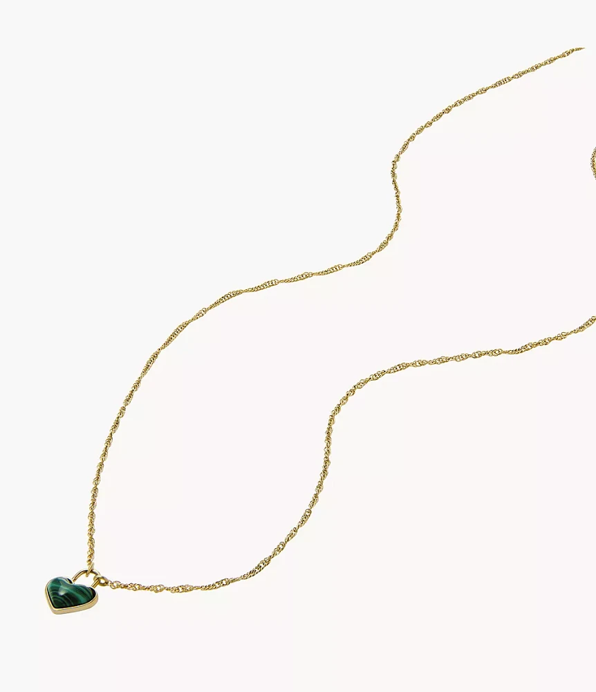 Sutton Modern Meadows Reconstituted Malachite Heart Pendant Necklace