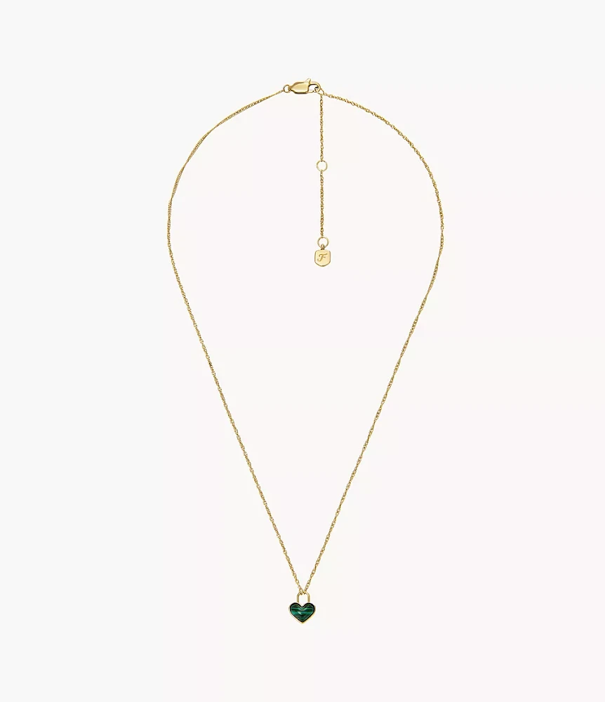 Sutton Modern Meadows Reconstituted Malachite Heart Pendant Necklace