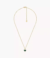 Sutton Modern Meadows Reconstituted Malachite Heart Pendant Necklace