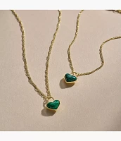 Sutton Modern Meadows Reconstituted Malachite Heart Pendant Necklace