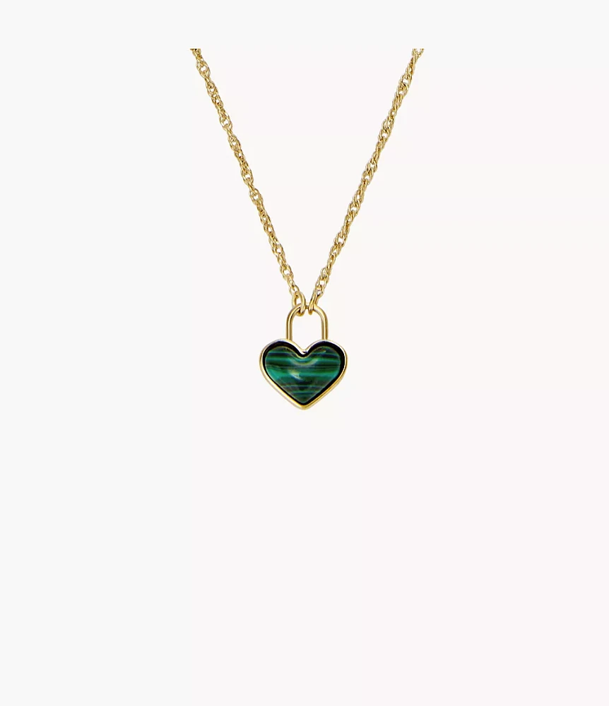 Sutton Modern Meadows Reconstituted Malachite Heart Pendant Necklace