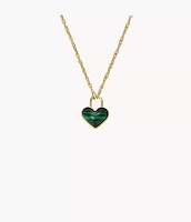 Sutton Modern Meadows Reconstituted Malachite Heart Pendant Necklace