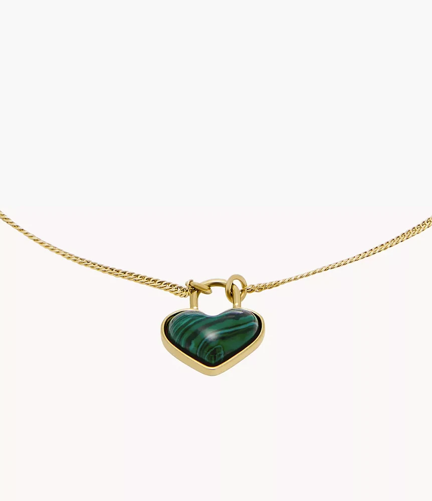 Sutton Modern Meadows Reconstituted Malachite Heart Chain Bracelet