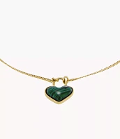 Sutton Modern Meadows Reconstituted Malachite Heart Chain Bracelet
