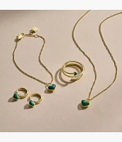Sutton Modern Meadows Reconstituted Malachite Heart Hoop Earrings