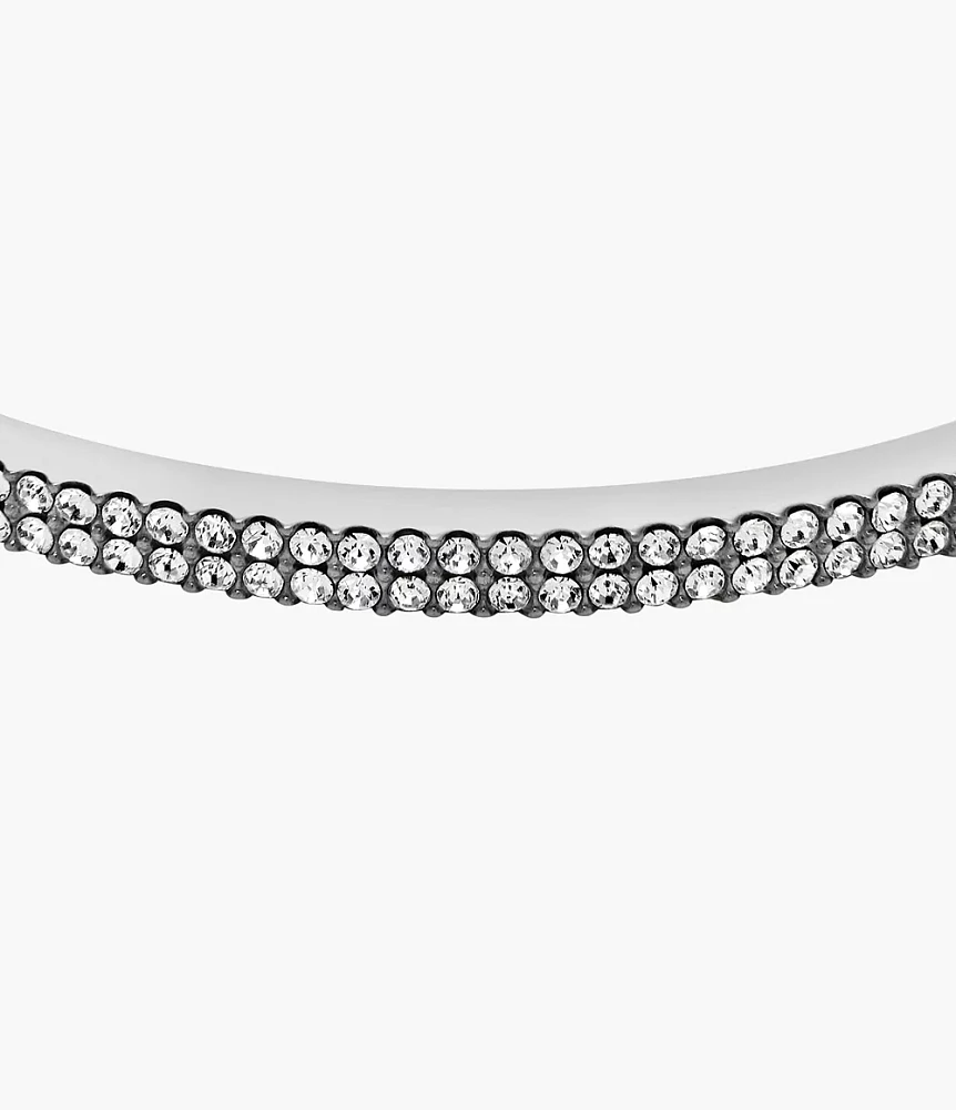 Ellis Pavé Glitz Stainless Steel Bangle Bracelet