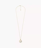 Merrit Classic Mother-of-Pearl Gold-Tone Stainless Steel Pendant Necklace
