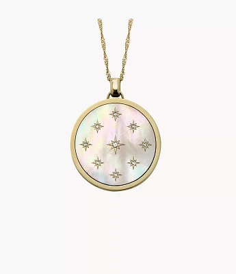 Merrit Classic Mother-of-Pearl Gold-Tone Stainless Steel Pendant Necklace