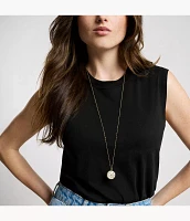 Merrit Classic Mother-of-Pearl Gold-Tone Stainless Steel Pendant Necklace