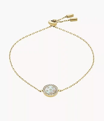 Merrit Classic Mother-of-Pearl Gold-Tone Stainless Steel Station Bracelet