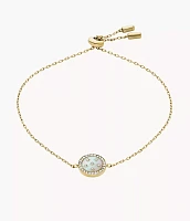 Merrit Classic Mother-of-Pearl Gold-Tone Stainless Steel Station Bracelet