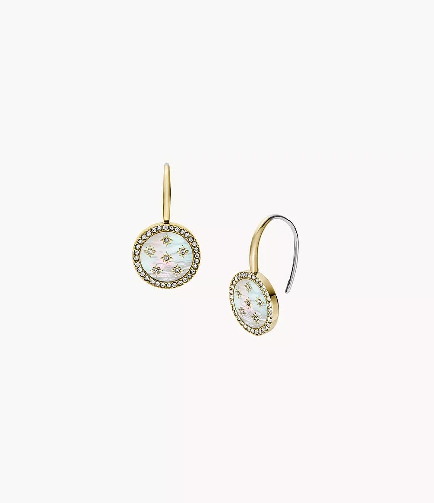 Merrit Classic Mother-of-Pearl Gold-Tone Stainless Steel Drop Earrings