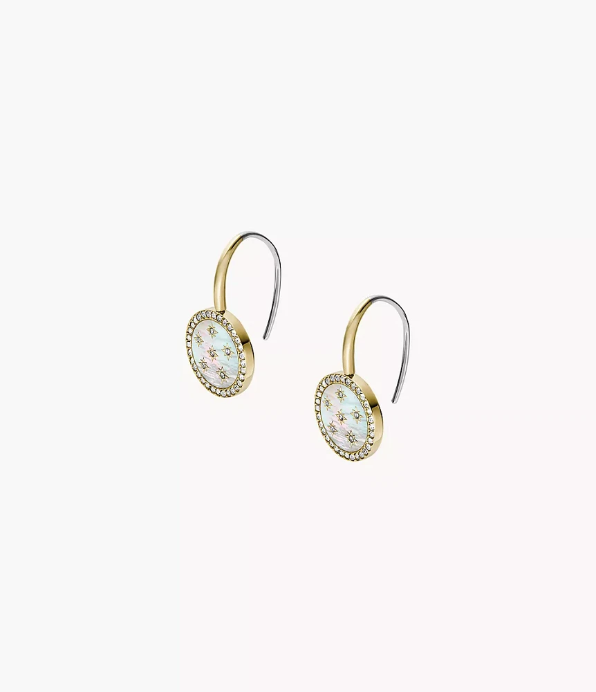 Merrit Classic Mother-of-Pearl Gold-Tone Stainless Steel Drop Earrings