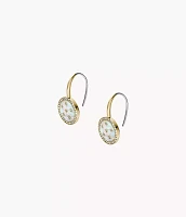 Merrit Classic Mother-of-Pearl Gold-Tone Stainless Steel Drop Earrings