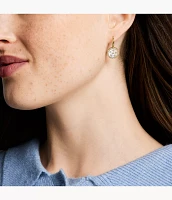 Merrit Classic Mother-of-Pearl Gold-Tone Stainless Steel Drop Earrings