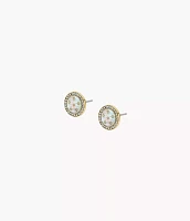 Merrit Classic Mother-of-Pearl Gold-Tone Stainless Steel Stud Earrings