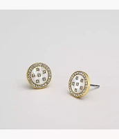 Merrit Classic Mother-of-Pearl Gold-Tone Stainless Steel Stud Earrings