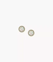 Merrit Classic Mother-of-Pearl Gold-Tone Stainless Steel Stud Earrings