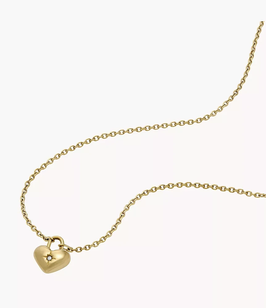 Sadie Gold-Tone Stainless Steel Heart Necklace and Earrings Gift Set