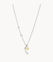 Sterling Silver Star and Crescent Moon Necklace