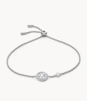 Sterling Mother-of-Pearl Sterling Silver Station Bracelet
