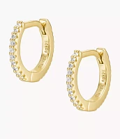 Ellis Pavé Glitz Gold-Tone Sterling Silver Hoop Earrings