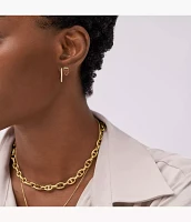 Ellis Pavé Glitz Gold-Tone Sterling Silver Hoop Earrings