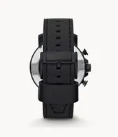 Nate Chronograph Black Leather Watch