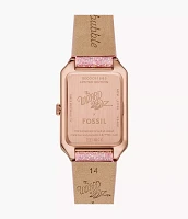 The Wizard of Oz x Fossil Limited Edition Three-Hand Pink Crystal Fabric Watch