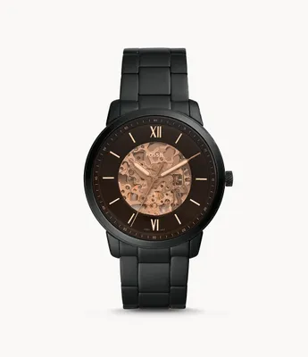Neutra Automatic Black Stainless Steel Watch