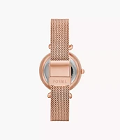 Carlie Mini Automatic Rose Gold-Tone Stainless Steel Mesh Watch
