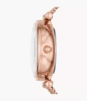 Carlie Mini Automatic Rose Gold-Tone Stainless Steel Mesh Watch