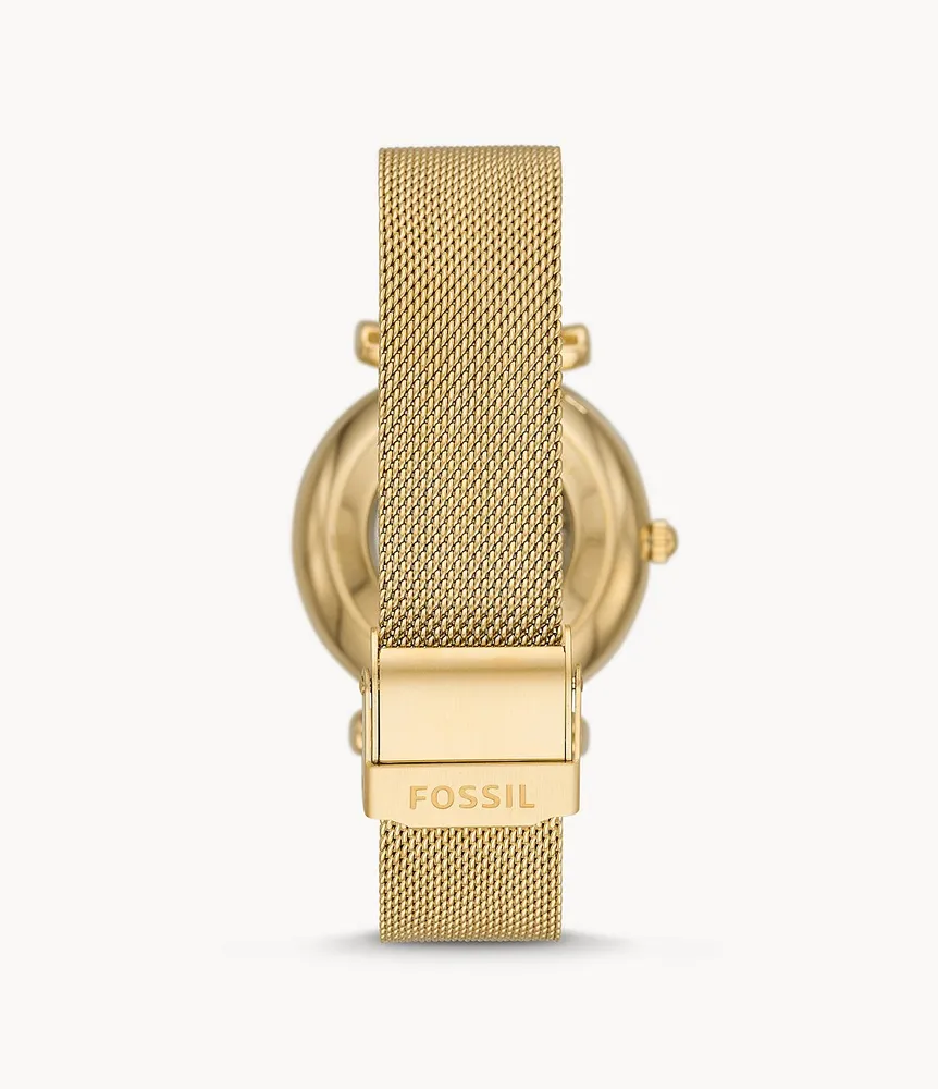 Carlie Automatic Gold-Tone Stainless Steel Mesh Watch