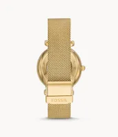Carlie Automatic Gold-Tone Stainless Steel Mesh Watch