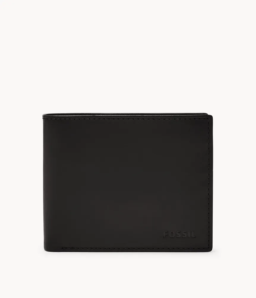 Derrick Leather RFID Large Coin Pocket Bifold Wallet