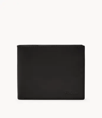 Derrick Leather RFID Large Coin Pocket Bifold Wallet
