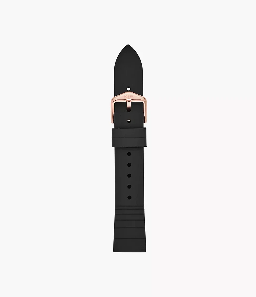 18mm Black Silicone Strap