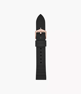 18mm Black Silicone Strap