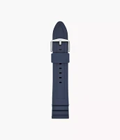 22mm Dark Blue Silicone Watch Strap