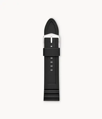 24mm Black Silicone Watch Strap