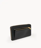 Logan Leather RFID Zip Around Clutch Wallet