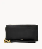 Logan Leather RFID Zip Around Clutch Wallet