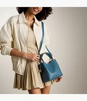 Jessie Leather Small Bucket Crossbody Bag