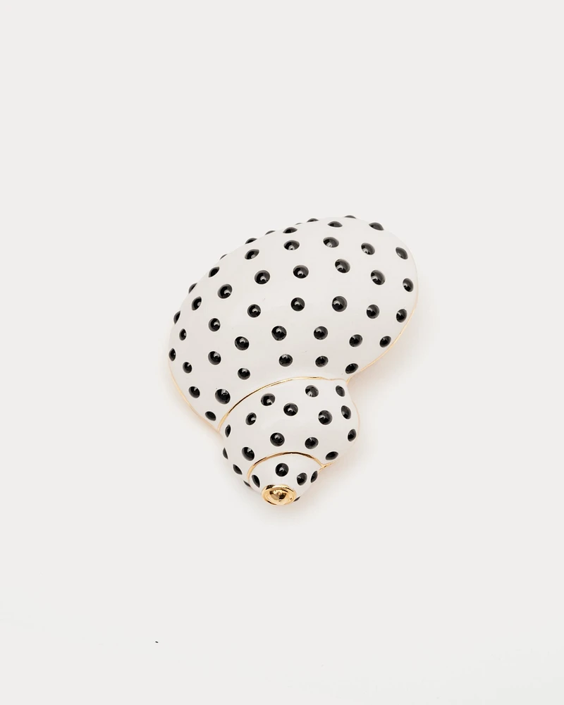 Polka Dot Snail Shell Brooch